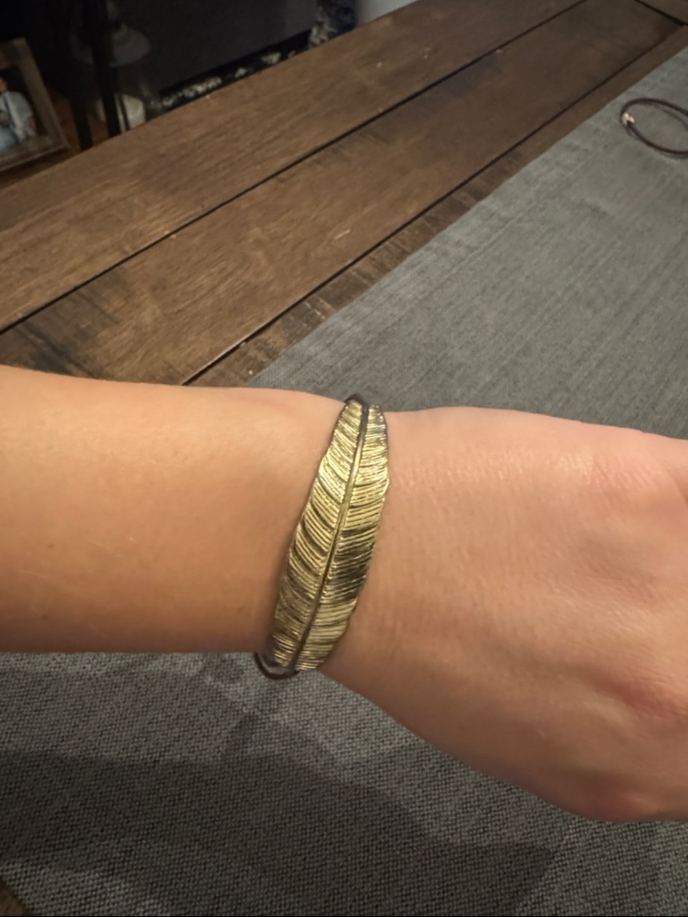 Fossil Gold Feather Bracelet
